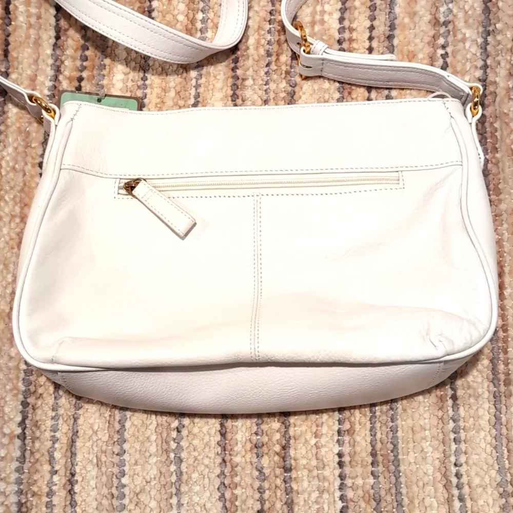 Stone & Co. (Stone Mountain) White Leather Shoulder Bag - Picture 3 of 6